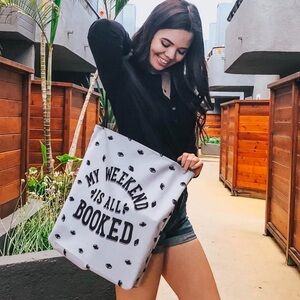 My Weekend Is Booked Tote Bag from Look Human